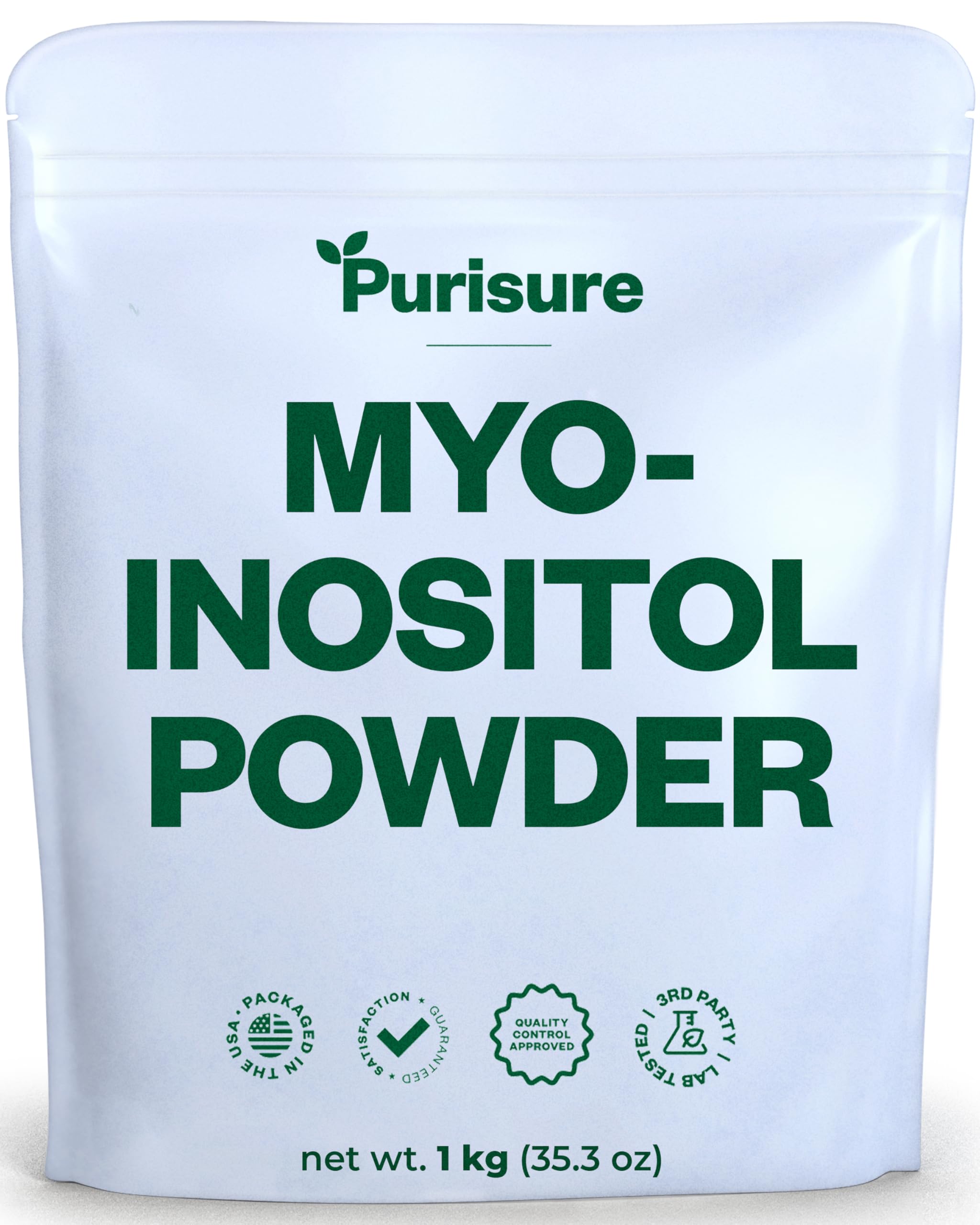 Myo-Inositol Powder, 1 kg, Fertility, Hormonal Balance and Ovarian Support, Pure Inositol Powder, Myo Inositol Supplement to Support Energy and Brain Wellness, Vegan, Non-GMO, 2000 Servings