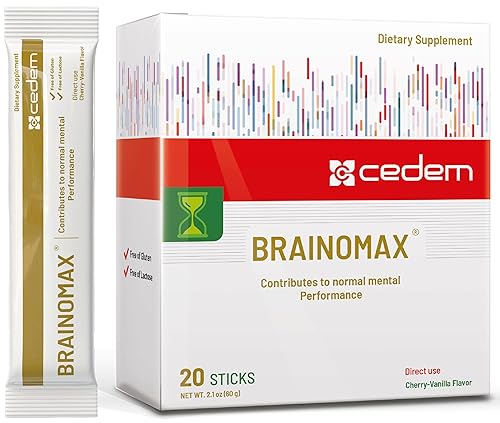 Switzerland BRAINOMAX 20 Powder Sticks, Brain Booster Supplement, Cherry-Vanilla Flavor