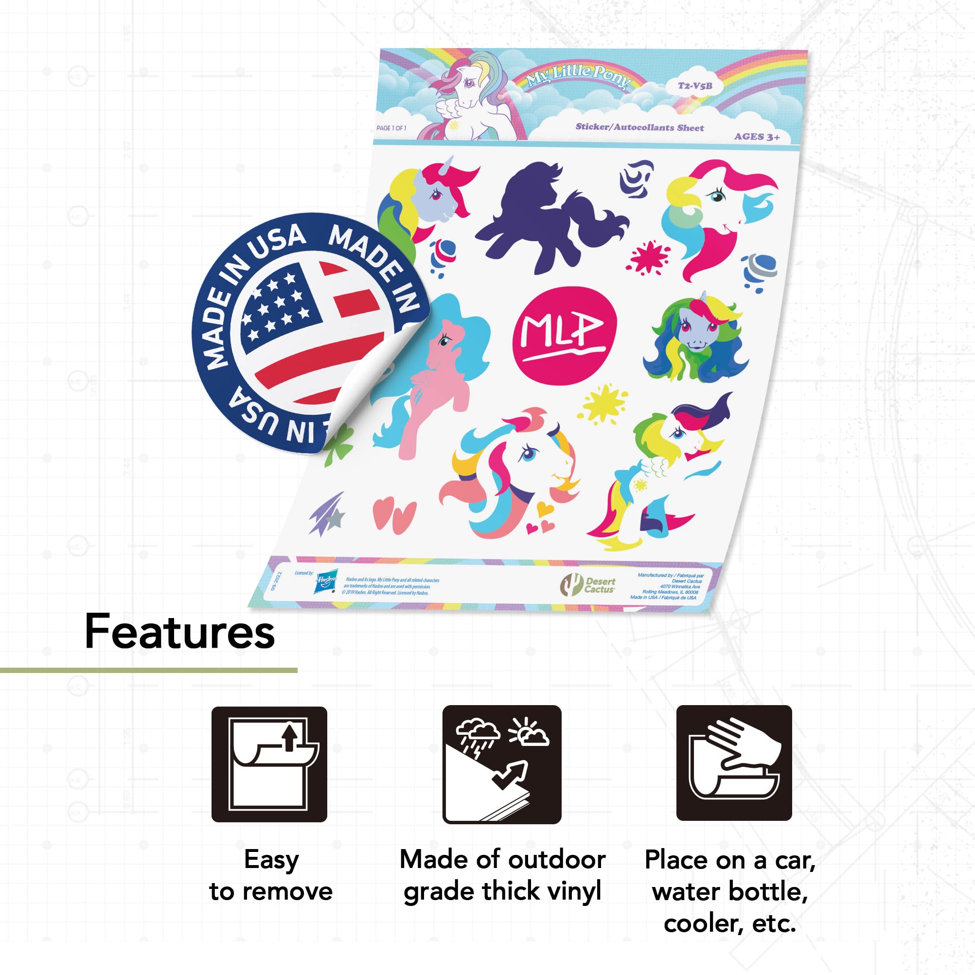 My Little Pony Vinyl Stickers - 15-Pack Waterproof Decals For Laptop, Water Bottle, Car | Officially Licensed - View #2