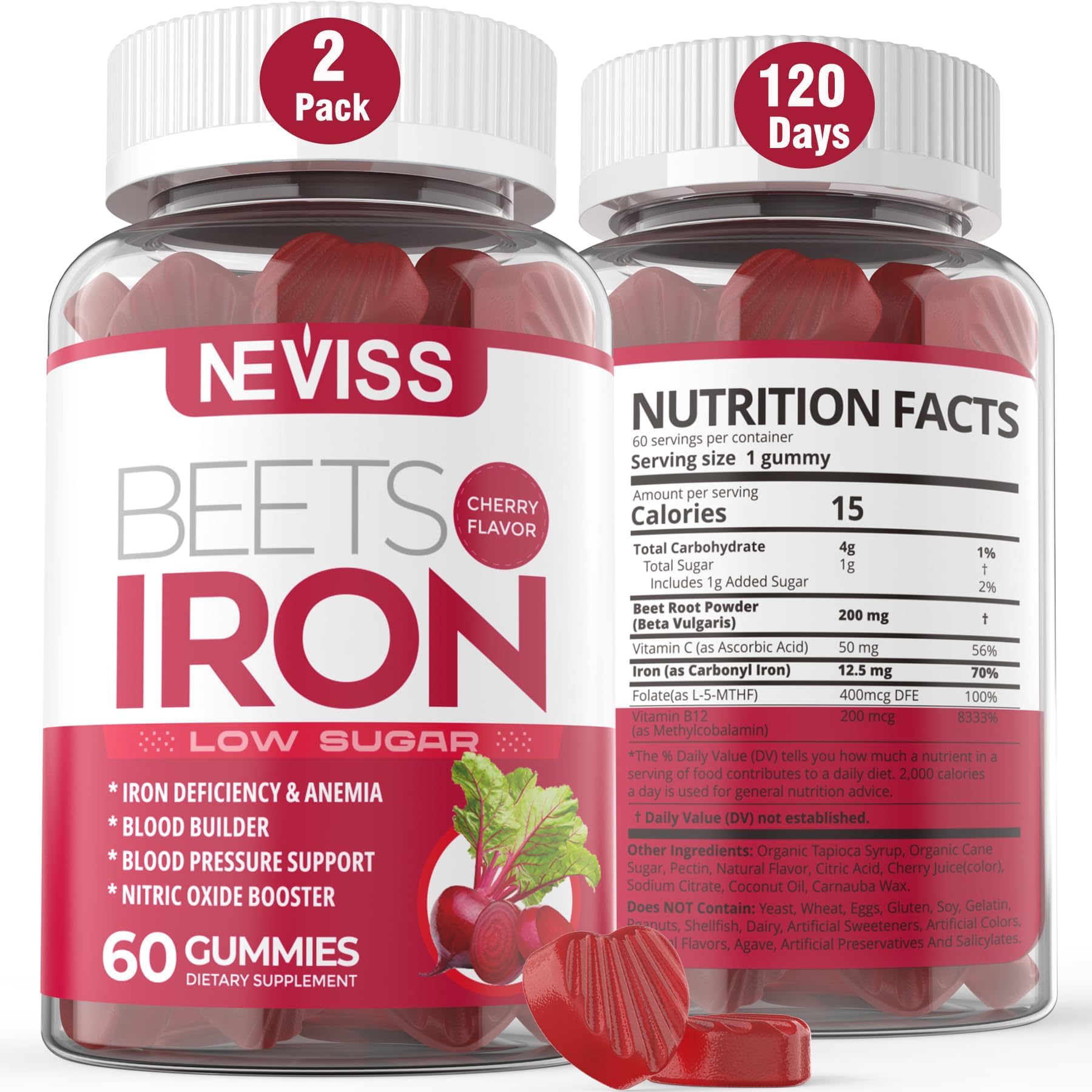 Vegan Iron Supplement for Women, Men, Kids, Non