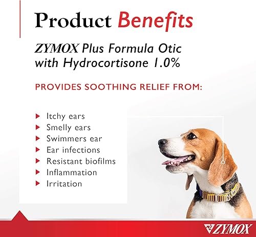 Miniatura 2 de Zymox Advanced Formula Otic Plus Enzymatic Ear Solution for Dogs and Cats with 1% Hydrocortisone, 1.25oz