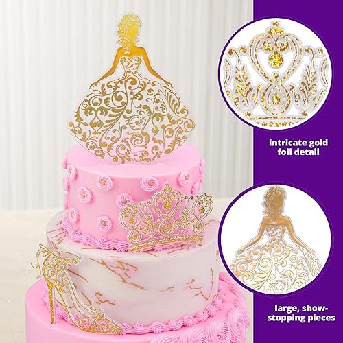 Miniatura 3 de DecoPac QUINCEANERA - Kit de decoración de tartas, adornos para tartas y cupcakes XL-GOLD para niñas, dulces 15 cumpleaños y fiestas, membrillo años