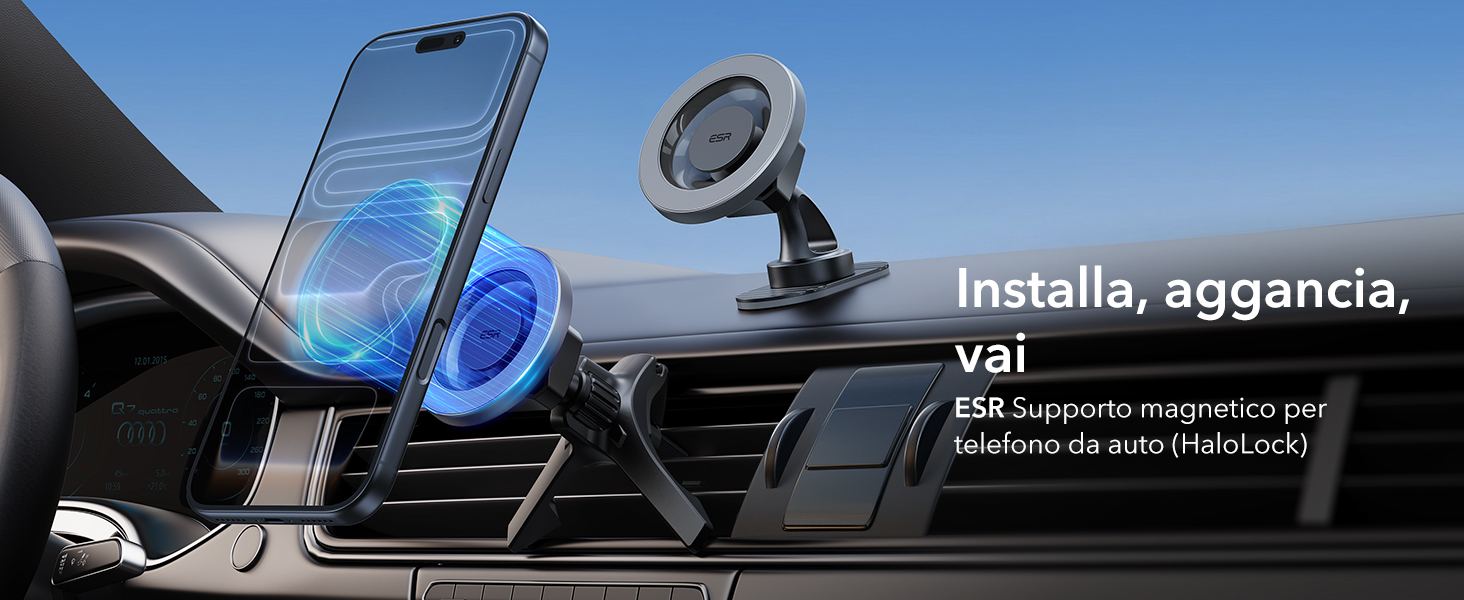 Supporto Magnetico Per Telefono ESR HaloLock Da Auto &ndash; Grigio, Ex Display, Mai Usato