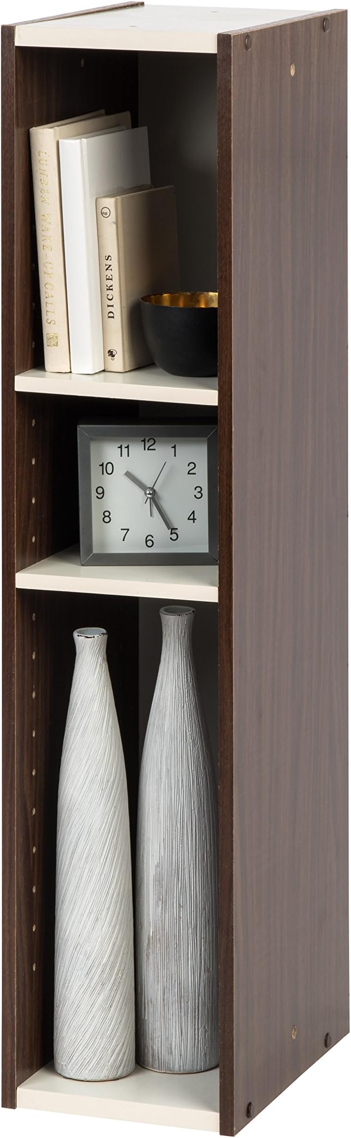 IRIS 7 x 34" Slim Space Saving Shelf, Walnut Brown