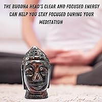 Vista 34 de Amazing Gemstone Black Obsidian Crystal Buddha Head Statue for Zen - Buddah Decor Statue Figurine for Meditation - Adornos Decoraciones Para Salas