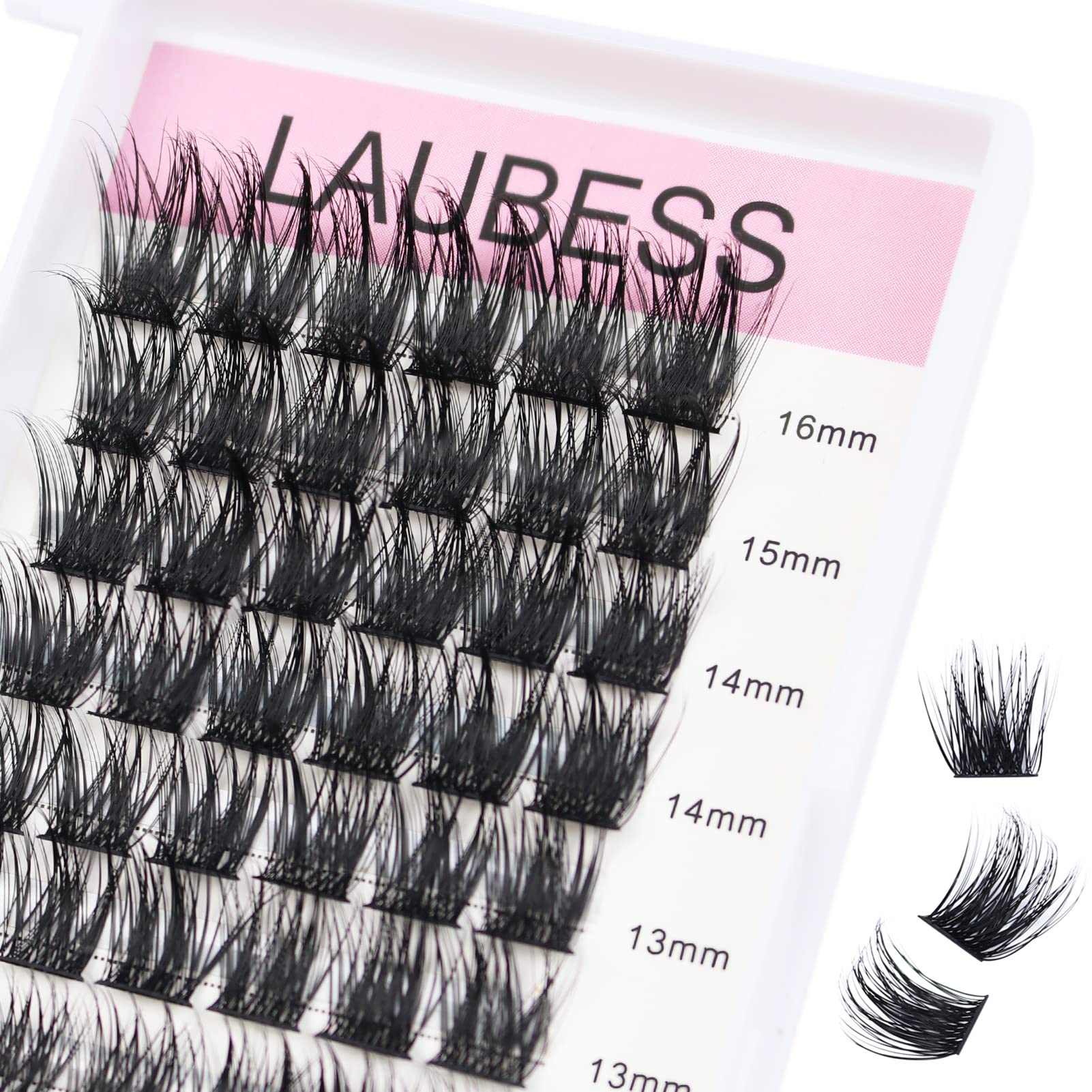 Lash Clusters 9-16mm 72pcs Individual Lashes D Curl Cluster Lashes Mixed Length Eyelash Clusters DIY Lash Extension Kit Cluster Eyelash Extensions (03