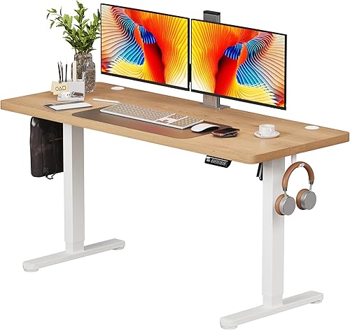 Miniatura 21 de Monomi Escritorio Eléctrico de Pie de 55 Pulgadas, Escritorio Ajustable en Altura para Oficina en Casa, para Sentarse o Estar de Pie, Mesa para