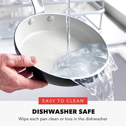 Miniatura 7 de GreenPan x Bobby Flay - Sartén antiadherente de 12 pulgadas, cerámica de diamante sin PFAS, apta para inducción, mango de silicona que se mantiene