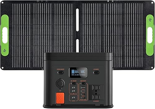 Green Power Generador solar de 256 Wh, estación de energía portátil LiFePO4 y panel solar de 100 W con 2 tomas de corriente alterna 110 V300 W,