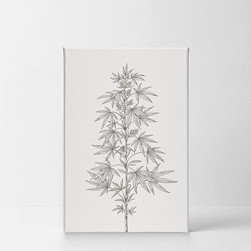 Miniatura 2 de Smile Art Design Lienzo minimalista de hojas de marihuana para fumar marihuana, lienzo para pared, sala de estar, dormitorio, reggae hippie,