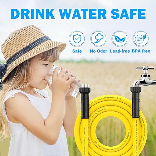 Miniatura 7 de Manguera de agua potable para autocaravana de 35 pies con bolsa de almacenamiento, manguera de agua dulce prémium de 58 pulgadas para RV, camping,