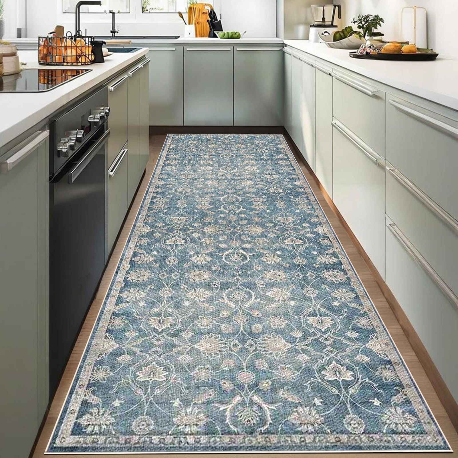 YUEAENK Non Slip Hall Runner Rugs 60 x 500 cm Long Hallway Rug, kitchen Runner Washable Carpet Floor Mat for Bedroom Kitchen Lounge Bedside Indoor Carpets