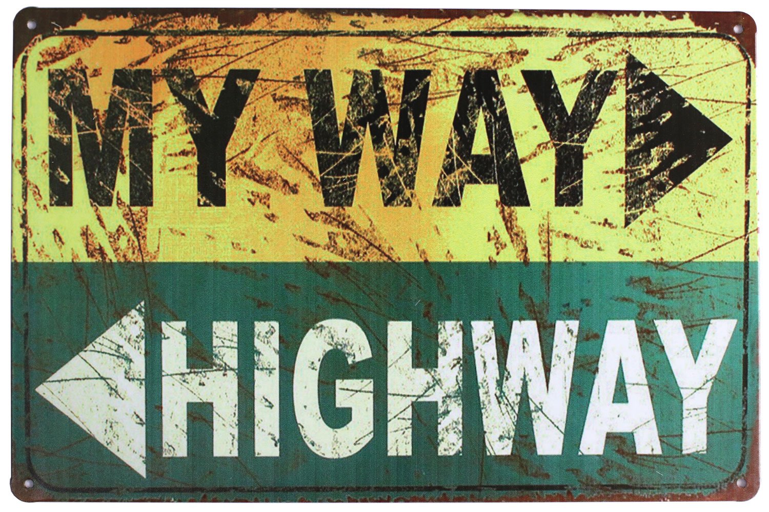 UOOPAIMy Way Highway Vintage Metal Sign