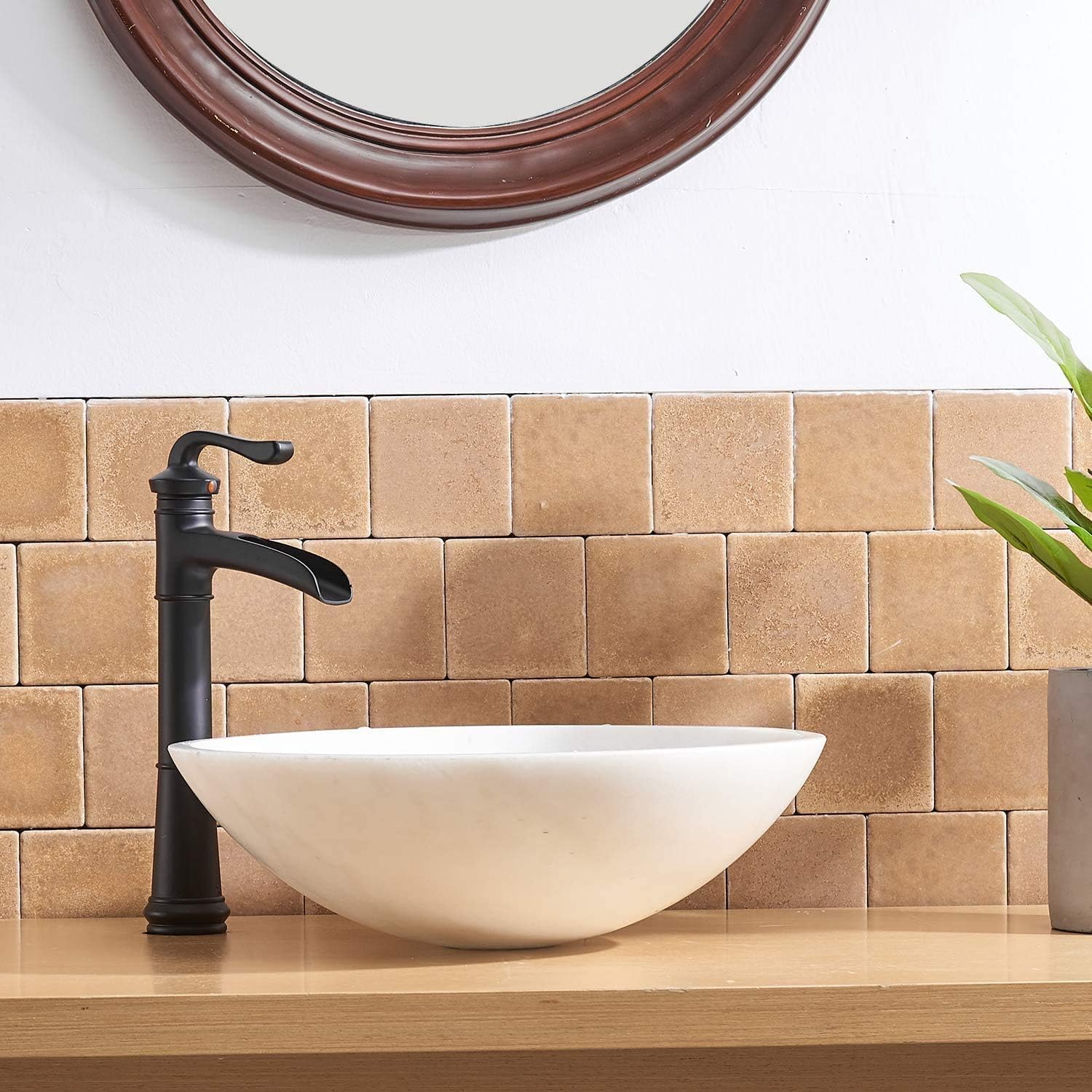 Best Cyber Deals 🔥 Bathroom Faucet Brushed Nickel Vessel Sink Waterfall Bath Faucets Single Handle Single Hole Lavatory Commercial Vanity With Supply Lines Hose Lead-Free By Bathfinesse,6661H-N