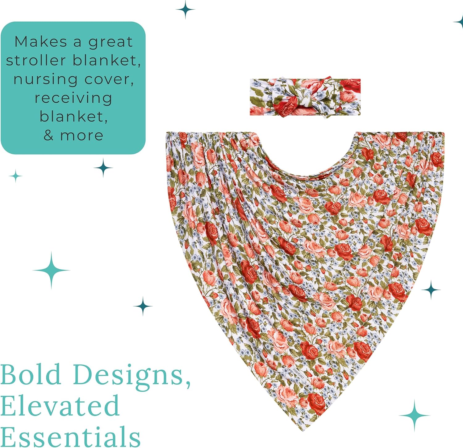 Posh Peanut Swaddle Blanket + Headband Set - Soft Newborn Swaddle Doubles As a Stroller, Receiving Blanket, and Nursing Cover - Matching Baby Swaddles & Headbands for Everyday - Image 9