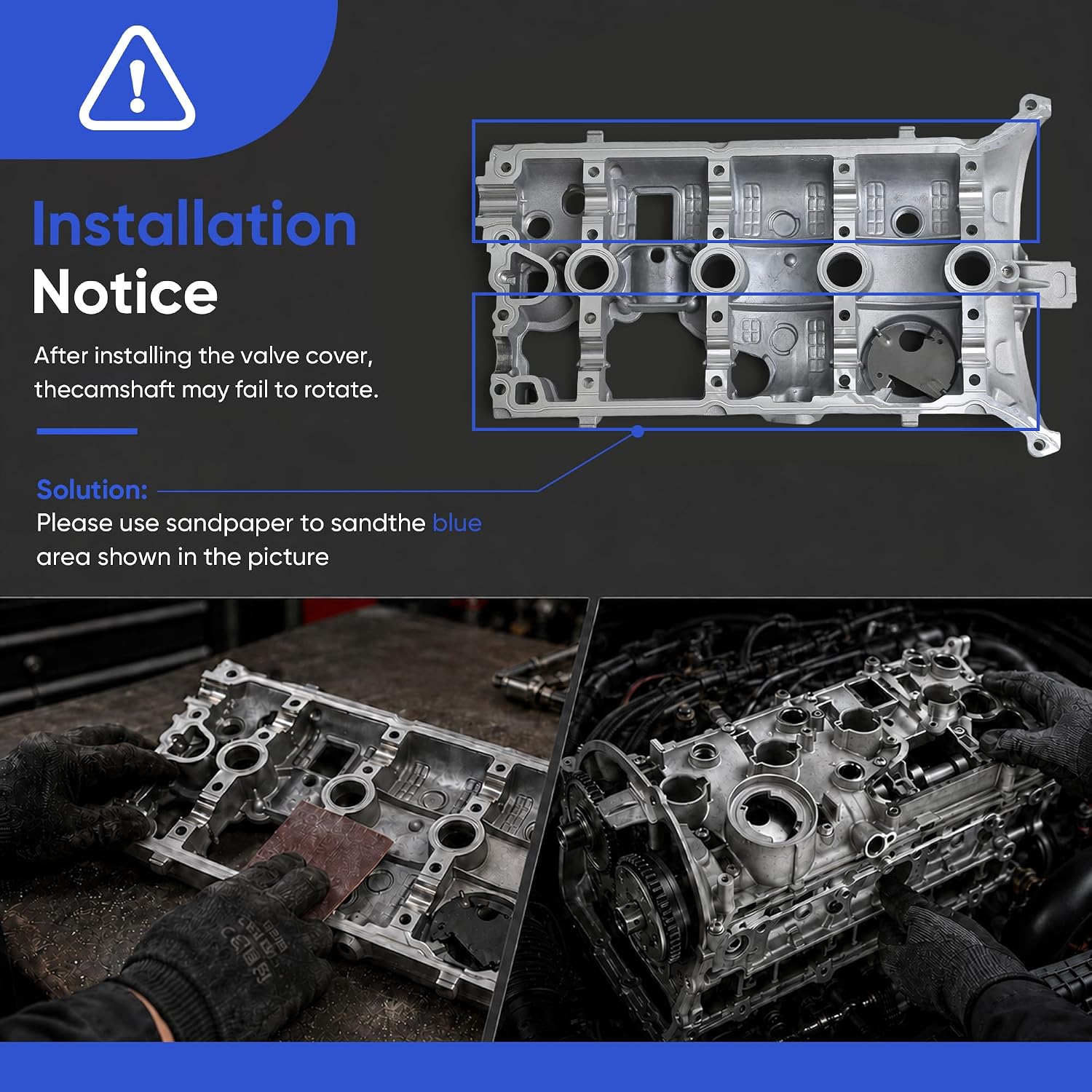 06H103475G N10554005 Cylinder Head Valve Cover with Bolt Compatible with 1.8T 2.0T Audi A3 A4 A5 Q3 TT VW Beetle CC Eos Golf Jetta Passat Scirocco Sharan Tiguan Seat Skoda