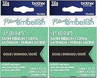 Vista 64 de Brother P-touch Embellish Cinta de impresión negra sobre encaje plateado con patrón TZEMPSL31 – ~1.3 cm de ancho x 4 m de largo para usar