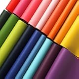 18 Pieces Faux Leather Sheets, 8×12 inches Rainbow Soft Leather Fabric Colourful Sheets Suitable for Making Bows, Leather Earrings, Hair Accessories DIY Projects