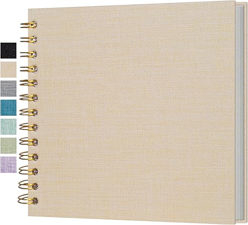 Miniatura 42 de Álbum de fotos autoadhesivo para scrapbook, páginas grandes, libro de recortes de lino, con capacidad para fotos de 2 x 3, 4 x 6, 5 x 7, 8 x 10