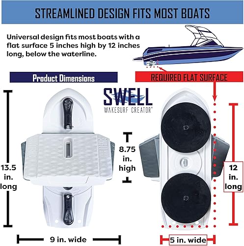 Miniatura 7 de SWELL Wakesurf Creator H3X Plus - El mejor moldeador de estela - Longitud extensible, giratorio con textura hidrodinámica