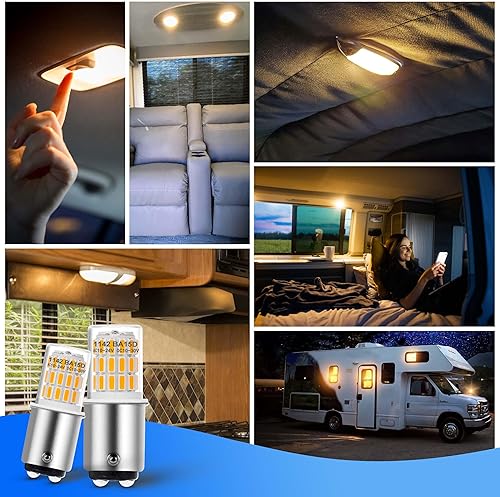 Miniatura 26 de Bombillas LED 1156 1141 1003 7506 BA15S amarillo ámbar, repuesto LED para señal de giro de 12 voltios, luces interiores de caravana, cola, cámper