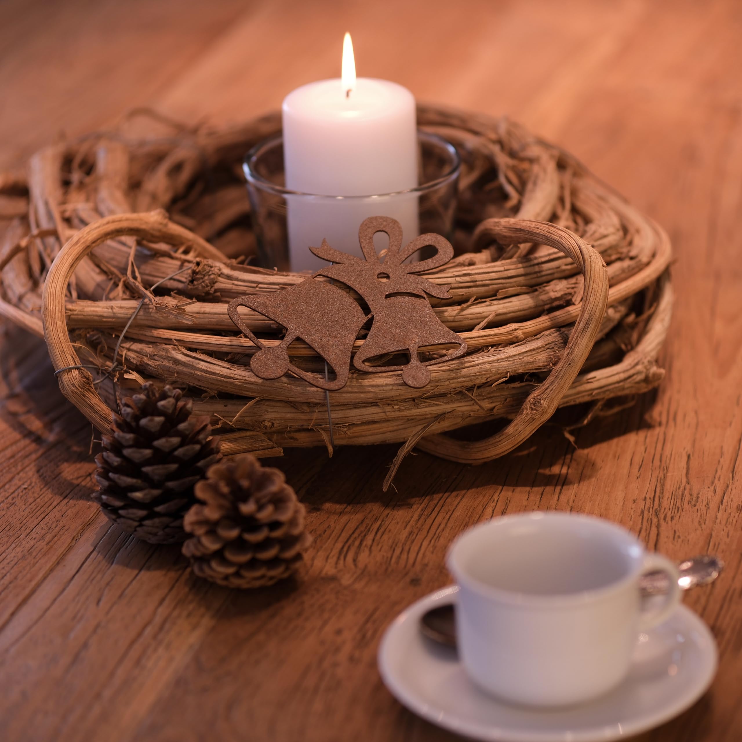 Rostige Glocken Deko (12x12 Cm) – Edelrost Metallglocken Für Garten, Advent & Winter