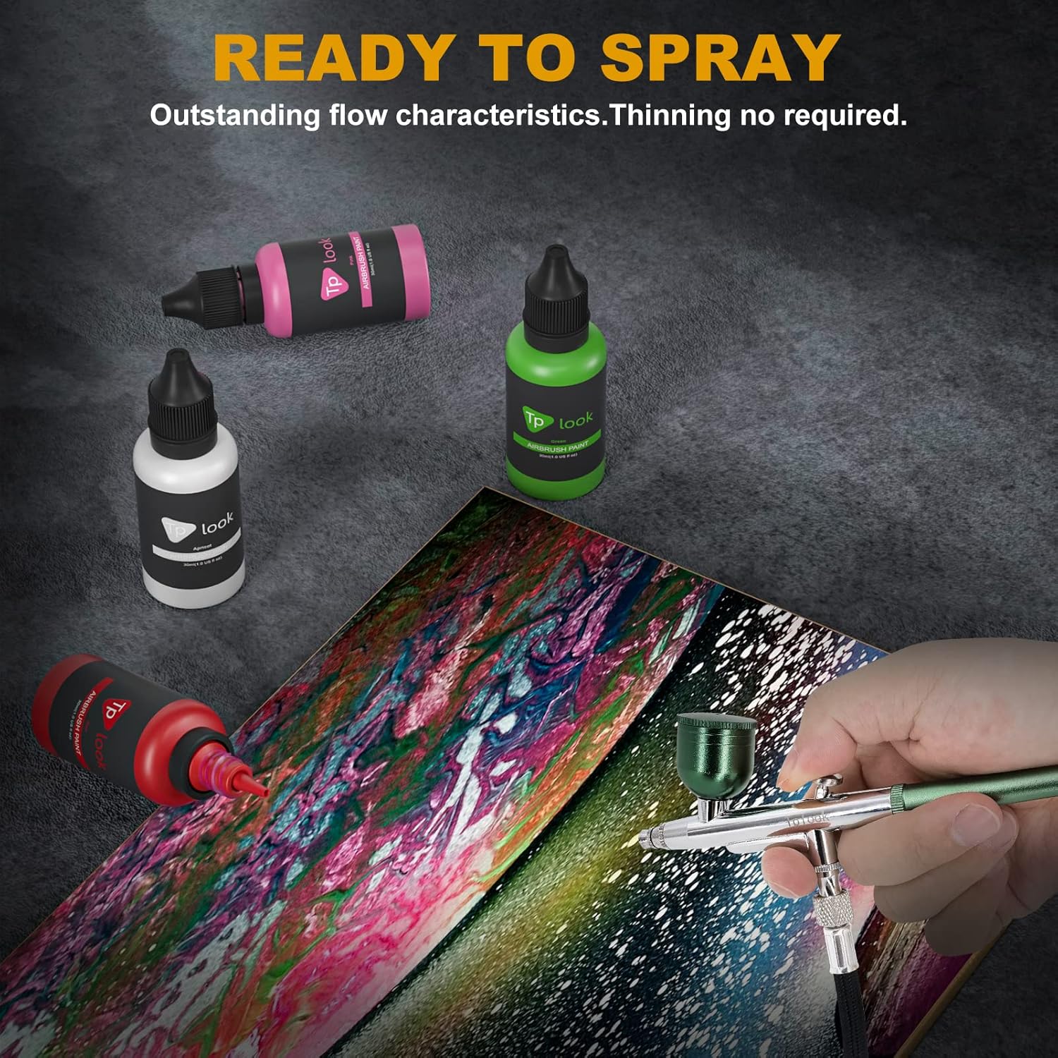 Tplook Upgraded 37PSI Airbrush Kit, Dual-Action Multi-Function Five-Stage Pressure Adjustment Action Airbrush Set with Automatic Stop Compressor for Make up,Painting,Tattoo,Cake,Manicure, Spray Model : Arts, Crafts & Sewing