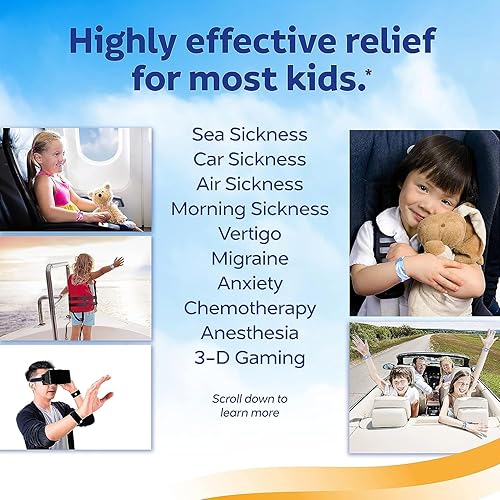 Miniatura 4 de Sea-Band Pulsera de acupresión antináuseas para movimiento y mareos matutinos, niño, 1 par rosa