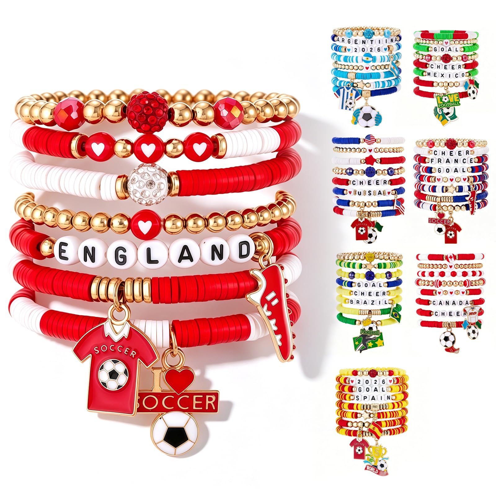 nnOuOnn World Football Game of 2026 Bracelet, Scooer Ball Lover Bracelets, Foot ball Team Gifts, Perfect Accessory for supporters, Fan Identity Symbol (England-1)