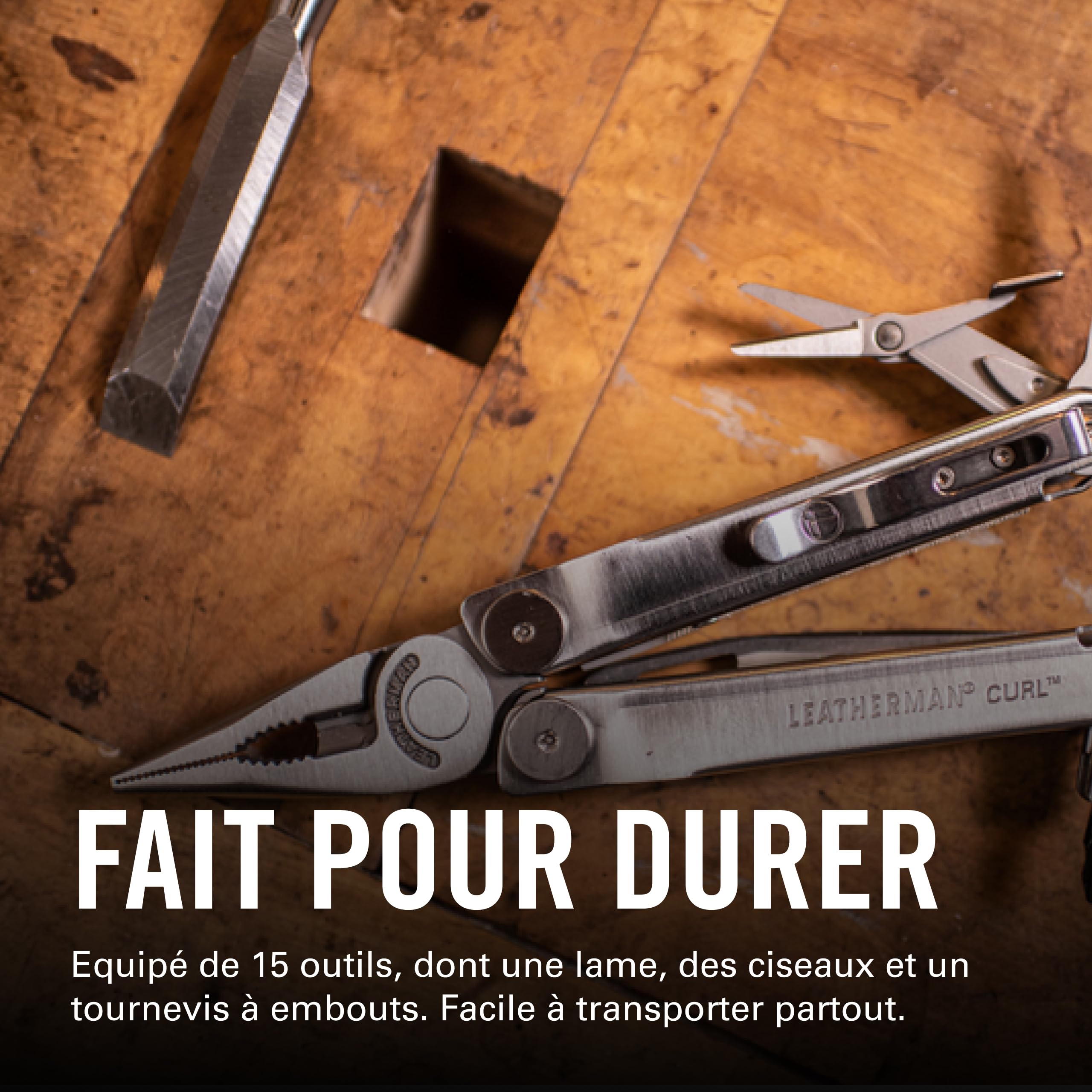 Leatherman Curl Outil Multifonction, Acier Inoxydable | 15 Outils pour l'Extérieur et le Camping