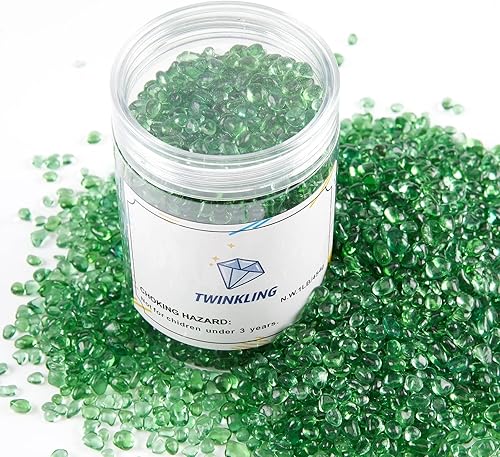 Miniatura 4 de TWINKLING Piedras redondas de vidrio de fuego de alto brillo, mármoles de vidrio, piedras de vidrio, cuentas de vidrio para rellenos de jarrones de