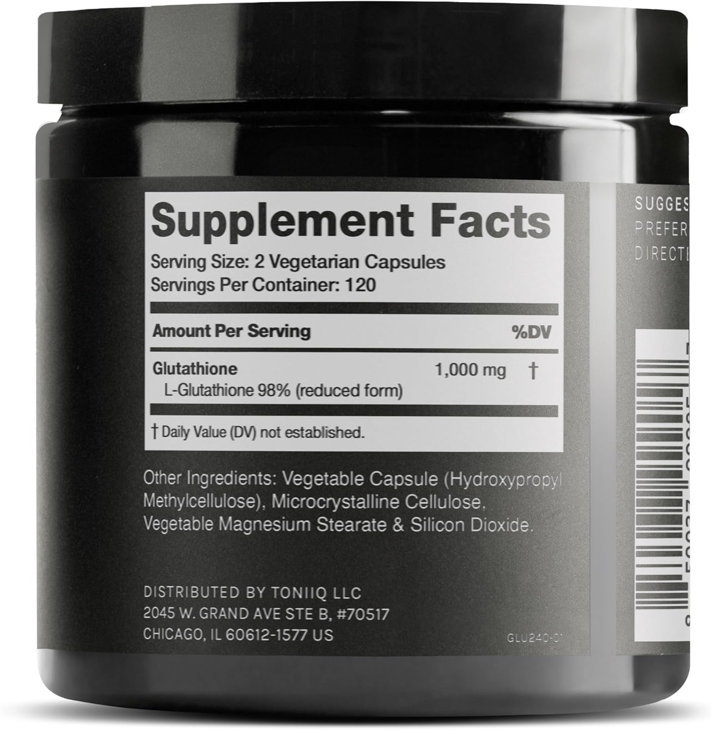 Toniiq Ultra High Strength Glutathione Capsules - 1000mg Concentrated Formula - 98%+ Highly Purified and Bioavailable - Non-GMO Fermentation - 240 Capsules Reduced Glutathione Supplement - Image 2