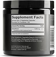 Vista 11 de Toniiq Cápsulas de glutatión de ultra alta resistencia – Fórmula concentrada de 1000 mg – 98% más altamente purificadas y biodisponibles