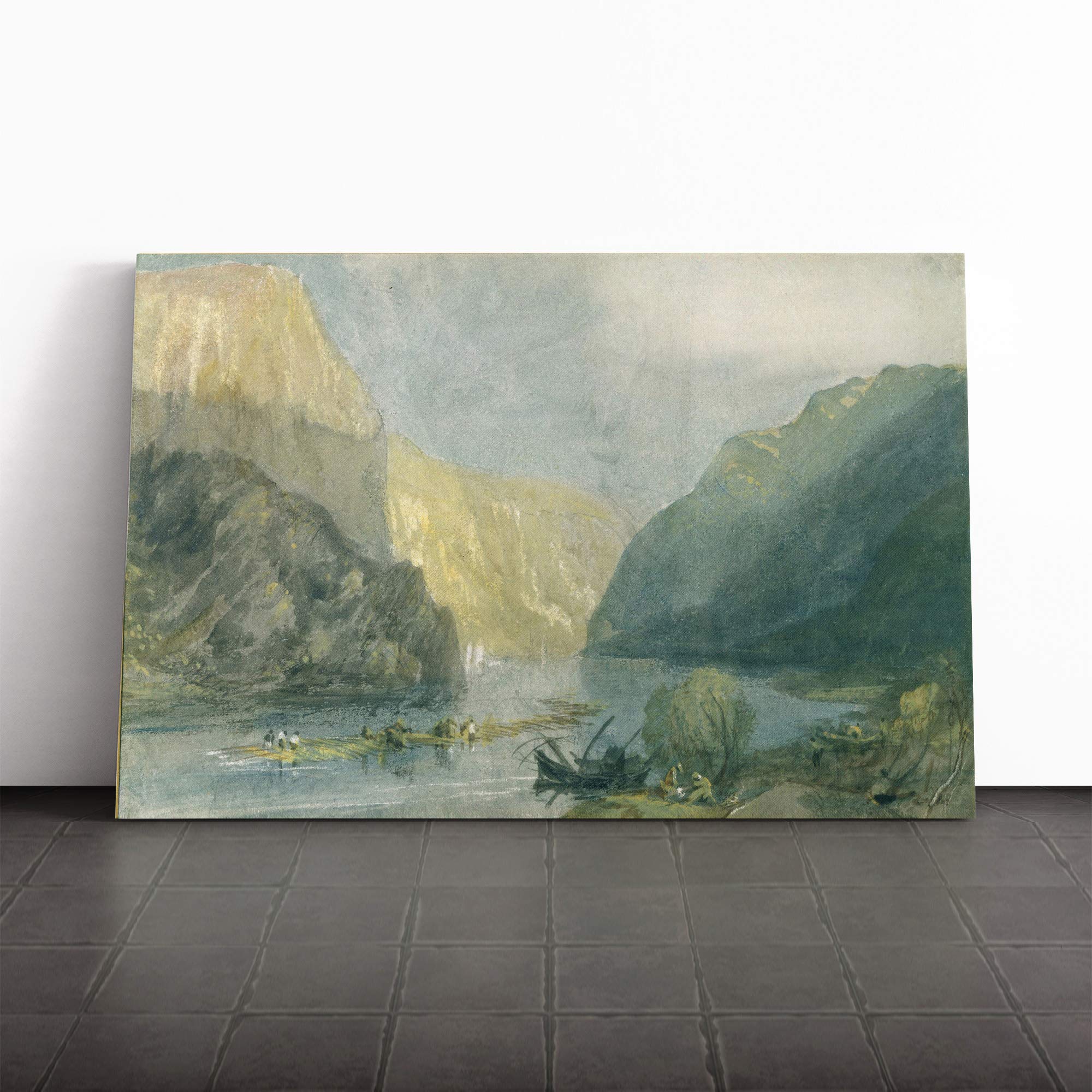 Joseph Mallord William Turner Landscape (1) Canvas Print | Gallery Wrapped 30mm Frame Wall Art | 30x20 inches | Ready to Hang | Contemporary Landscape Picture | Living Room Bedroom Lounge Office