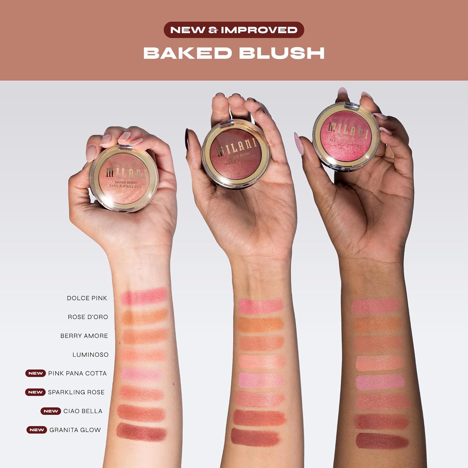 Milani Baked Blush, Updated Powder Blush for Cheeks, Cruelty Free Makeup - Shape, Contour & Highlight Face for a Shimmery or Matte Finish - Ciao Bella - Image 6