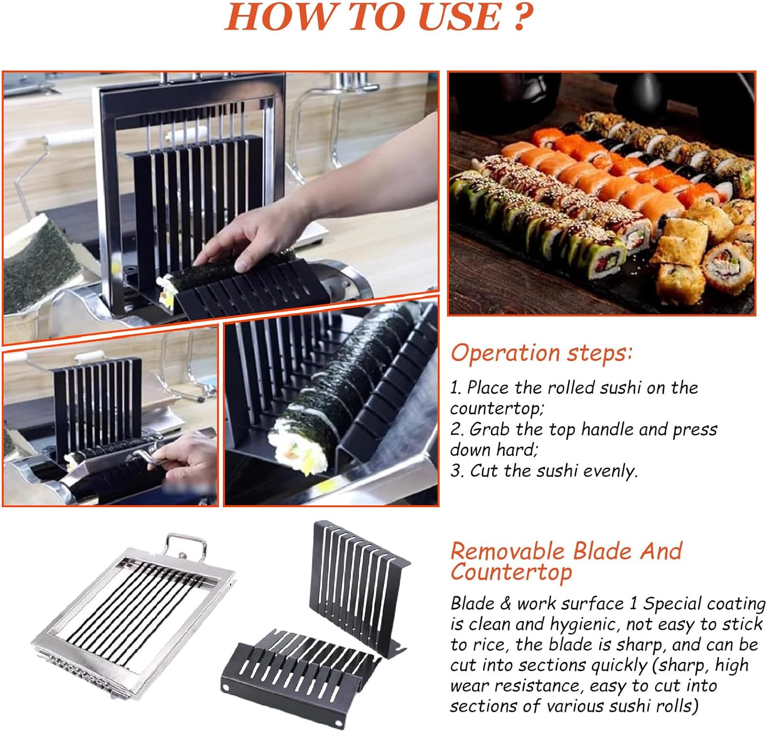 Sushi Making Kit Sushi Maker, 8/10/12 Pcs Stainless Steel Sushi Tool Set, Sushi Rice Roll Mold Shapes, DIY Sushi Roller Tool for Commercial