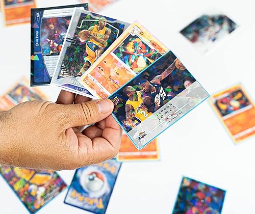Miniatura 5 de 100 fundas holográficas naranjas para tarjetas, ajuste perfecto, fundas brillantes para tarjetas coleccionables, tamaño estándar, fundas de Pokémon