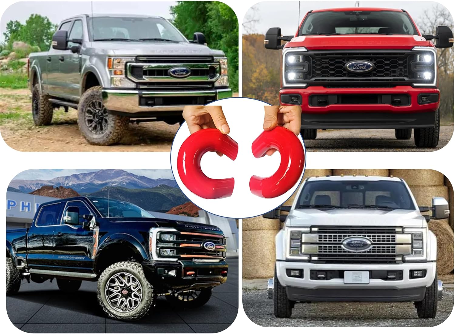 Tow Hook Covers for Ford F250 F350 F450 Super Duty 2017-2025, Tow Hitch Cover Car Tow Hooks Compatible with F250 F350 F450 Accessories 2017-2026 (Red)