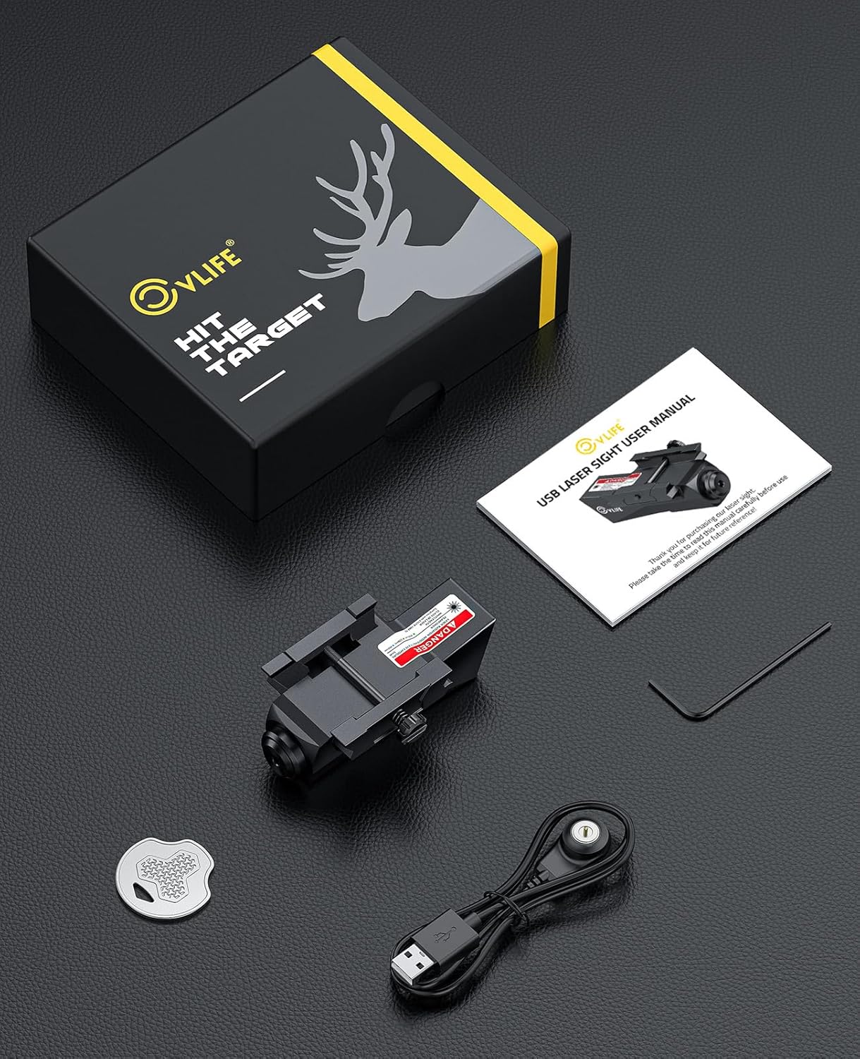 CVLIFE Green Laser Sight Compatible with Picatinny Rail, Laser Sight with Magnetic Rechargeable