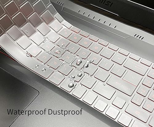 Vista 5 de Funda de teclado para MSI Cyborg 15 A13VE 2023, MSI GL66 GL76, Stealth GS77, Katana GF66 GF76, Raider GE78 HX, MSI Sword 15 17, MSI Crosshair 15.6