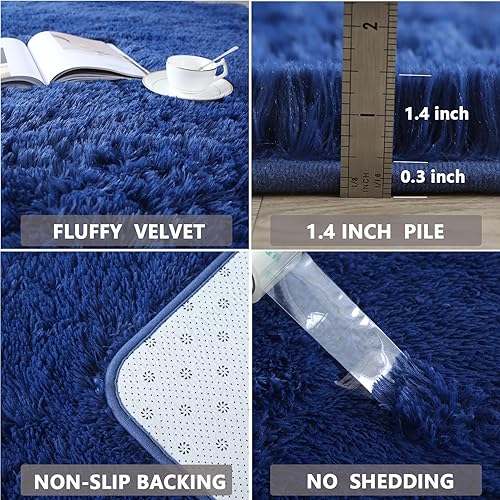 Vista 49 de Alfombras para dormitorio de niñas sala de estar: alfombra de área peluda de 5 x 7 para sala de juegos de niños, alfombra peluda de felpa pastel