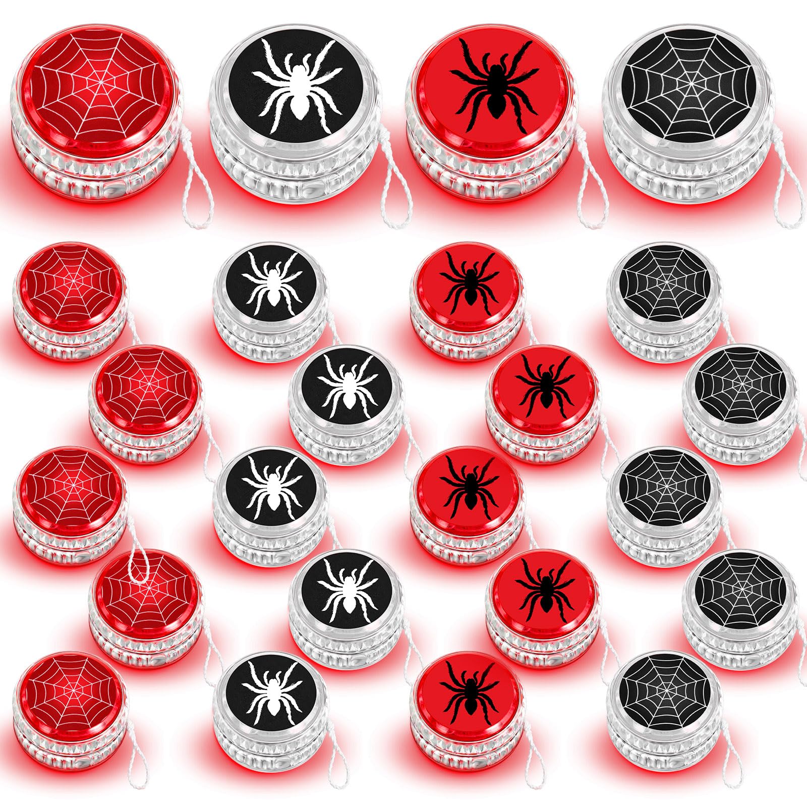 Liliful Spider Party Favors Birthday Party Supplies LED Lighted Yo Yo Bulk Spider Theme Toy for Boys Girls Goodies Bag Filler Hero Gifts in Bulk