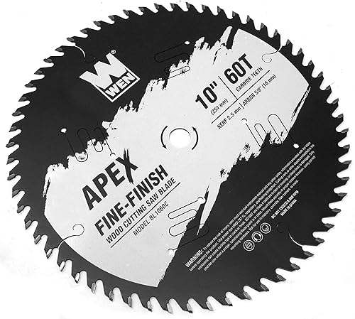 Miniatura 4 de WEN BL1060C Apex - Hoja de sierra para carpintería de grado industrial con punta de carburo de 60 dientes de 10 pulgadas y 60 dientes, color negro
