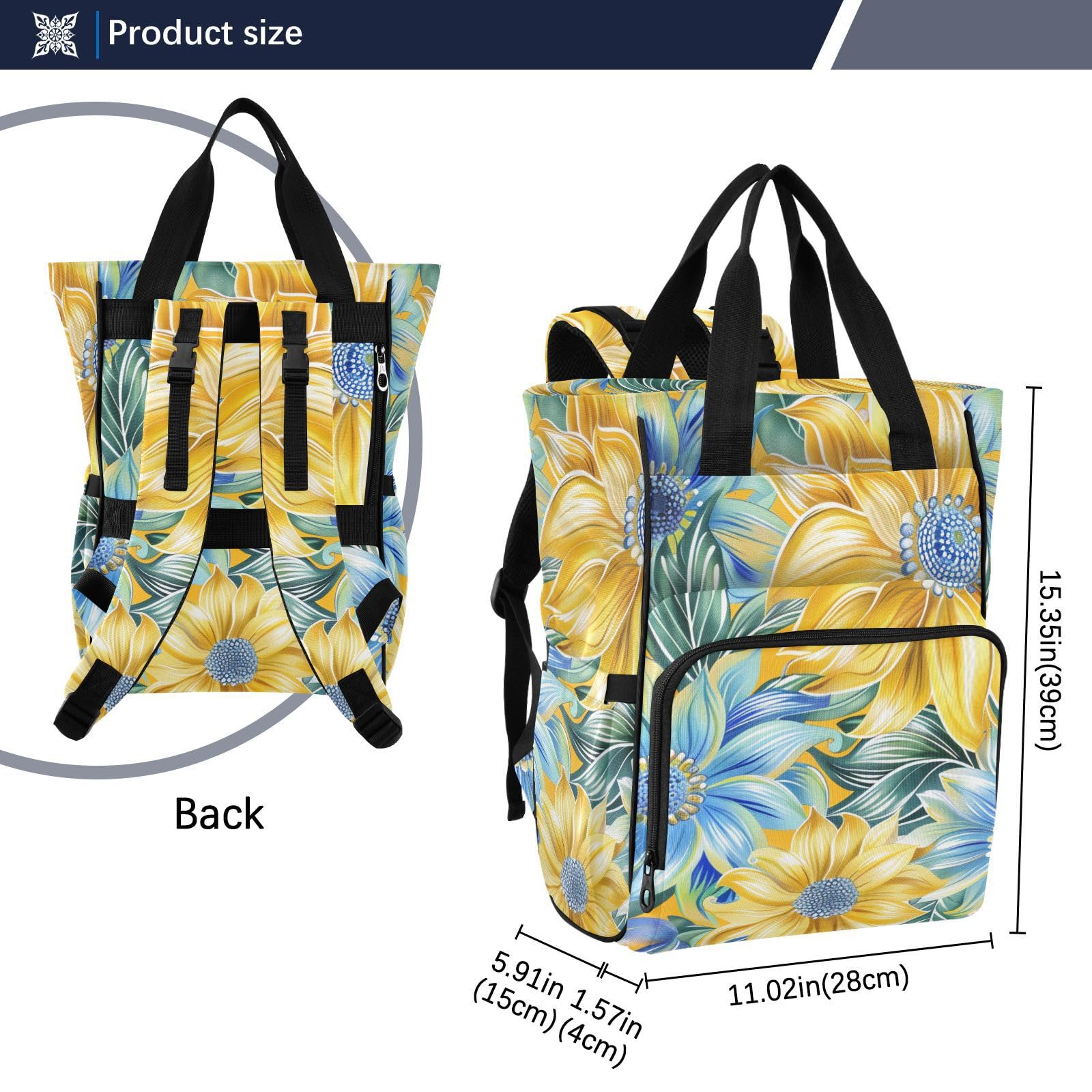 Borse Da Viaggio Pannolino Boho Giallo Chiaro Blu Bloom