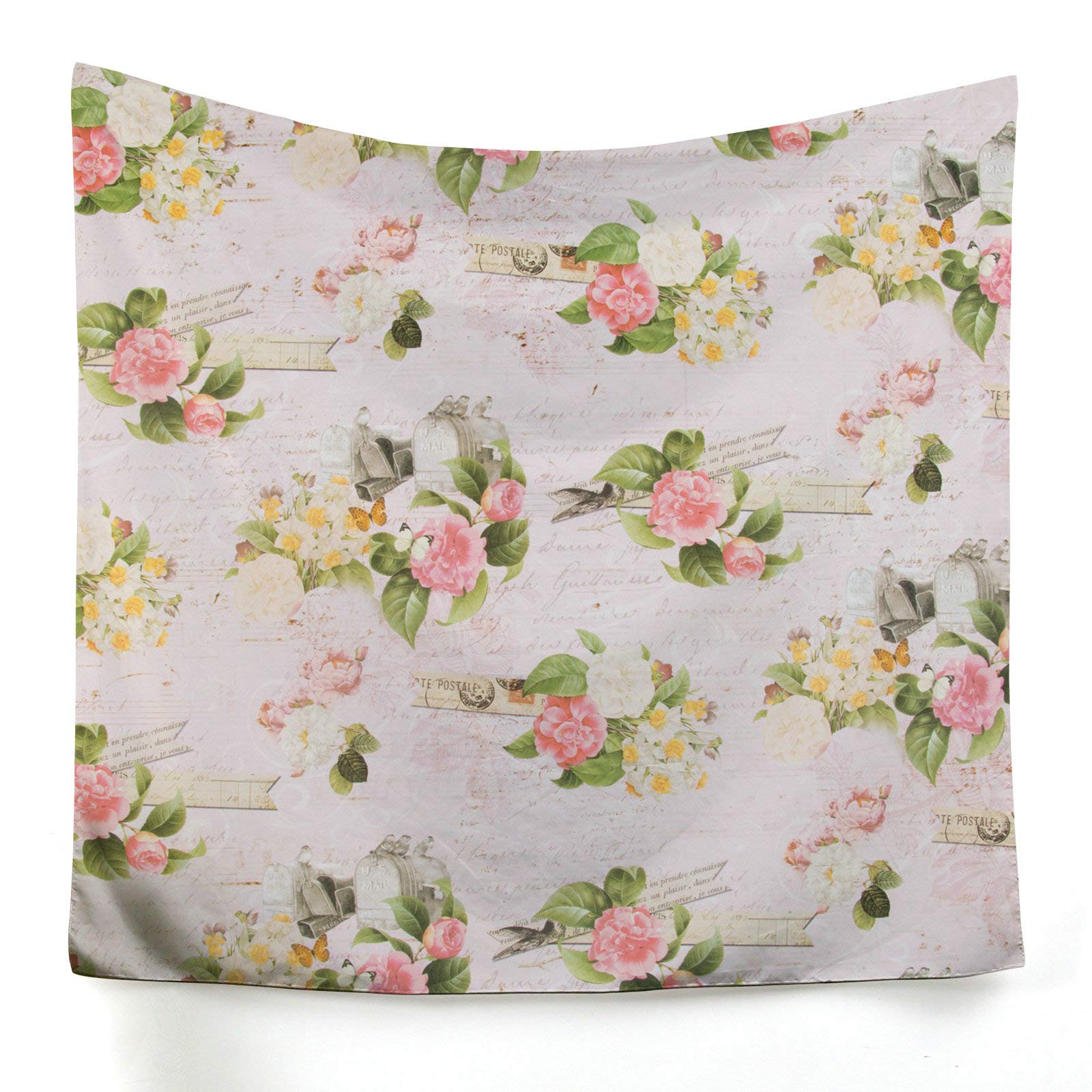 KnSam Tapiz de pared de poliéster rosa 180 x 230 cm