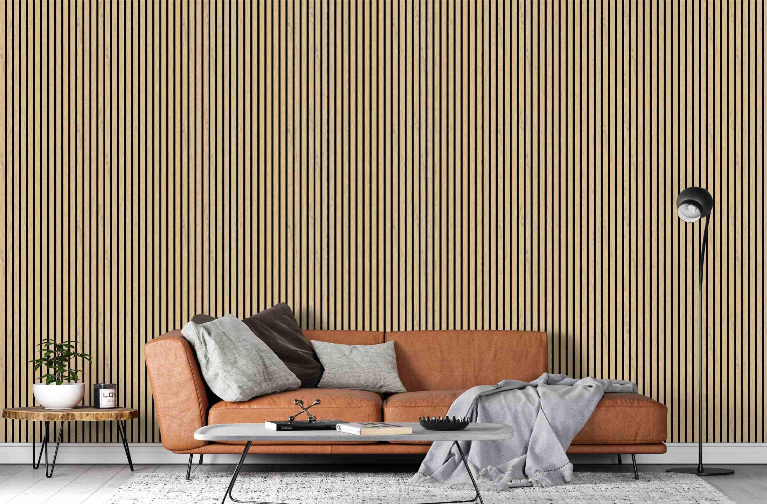 PROVISTON Pannelli acustici in legno 3D da parete in rovere naturale, 120 x 60 cm, 18 mm, pannelli in legno MDF su feltro fonoassorbente, decorazione da parete per soggiorno, camera da letto, cucina