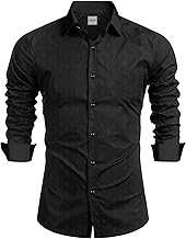 Tailored Fit Men's Embossed Cotton Fabric with Long Sleeves Premium Casual Shirt for Men