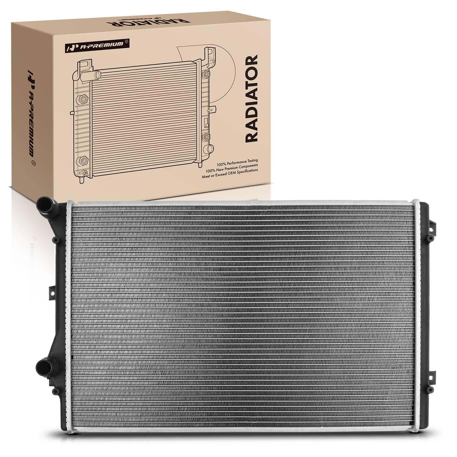 A-Premium Engine Coolant Radiator Assembly Compatible with Volkswagen Jetta 2009 2012-2013, Passat 2009-2010, Beetle 2012-2013 & Audi TT Quattro, 2.0L, Manual Transmission, Replace# 1K0121253L