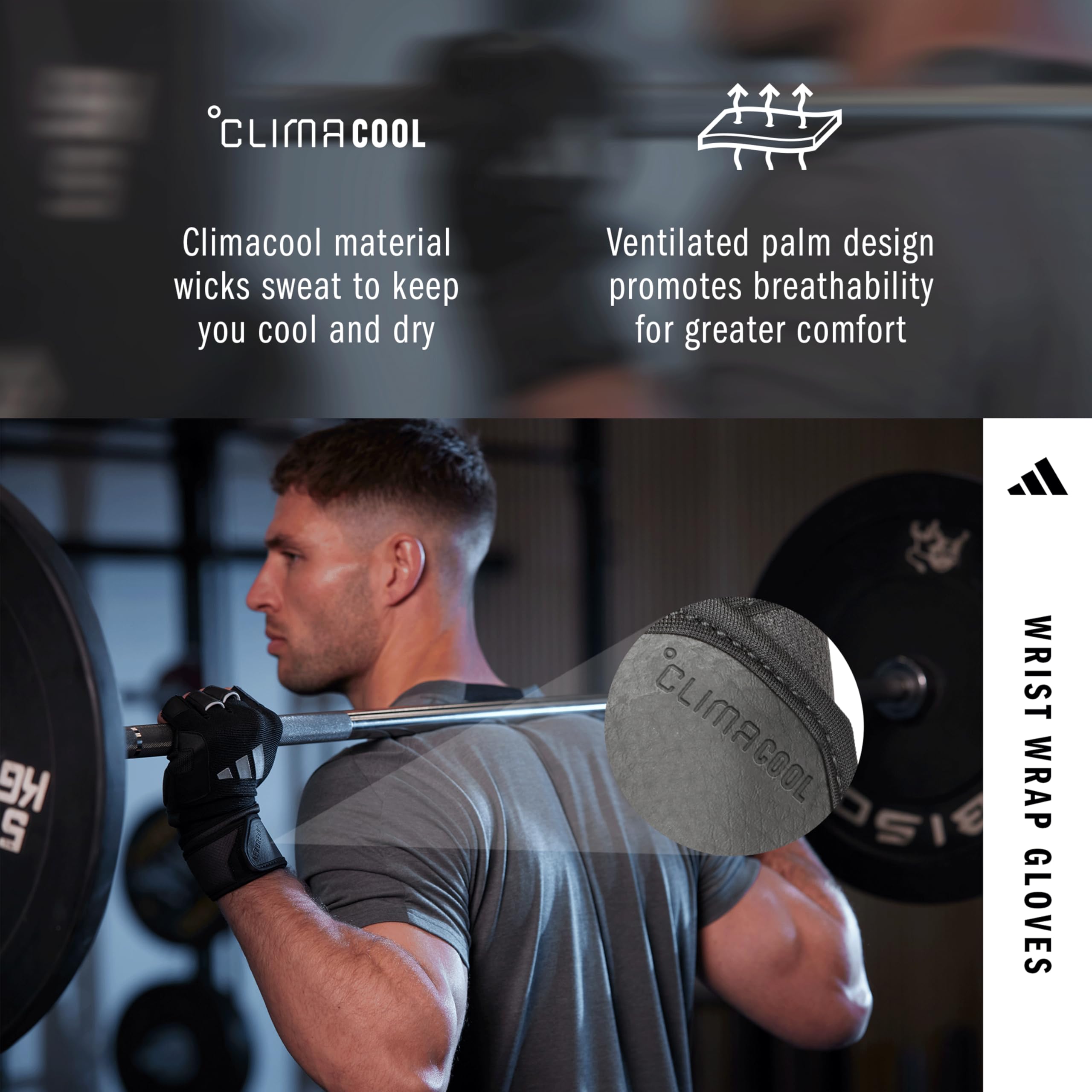 adidas Wrist Wrap - Guanti da allenamento - sudore con doppio supporto per polso in cinque misure