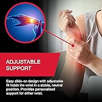 Vista 6 de MUELLER Sports Medicine Adjustable Night Support Wrist Brace, For Sleeping, Arm Compression worn Left or Right For Men and Women, Black, One